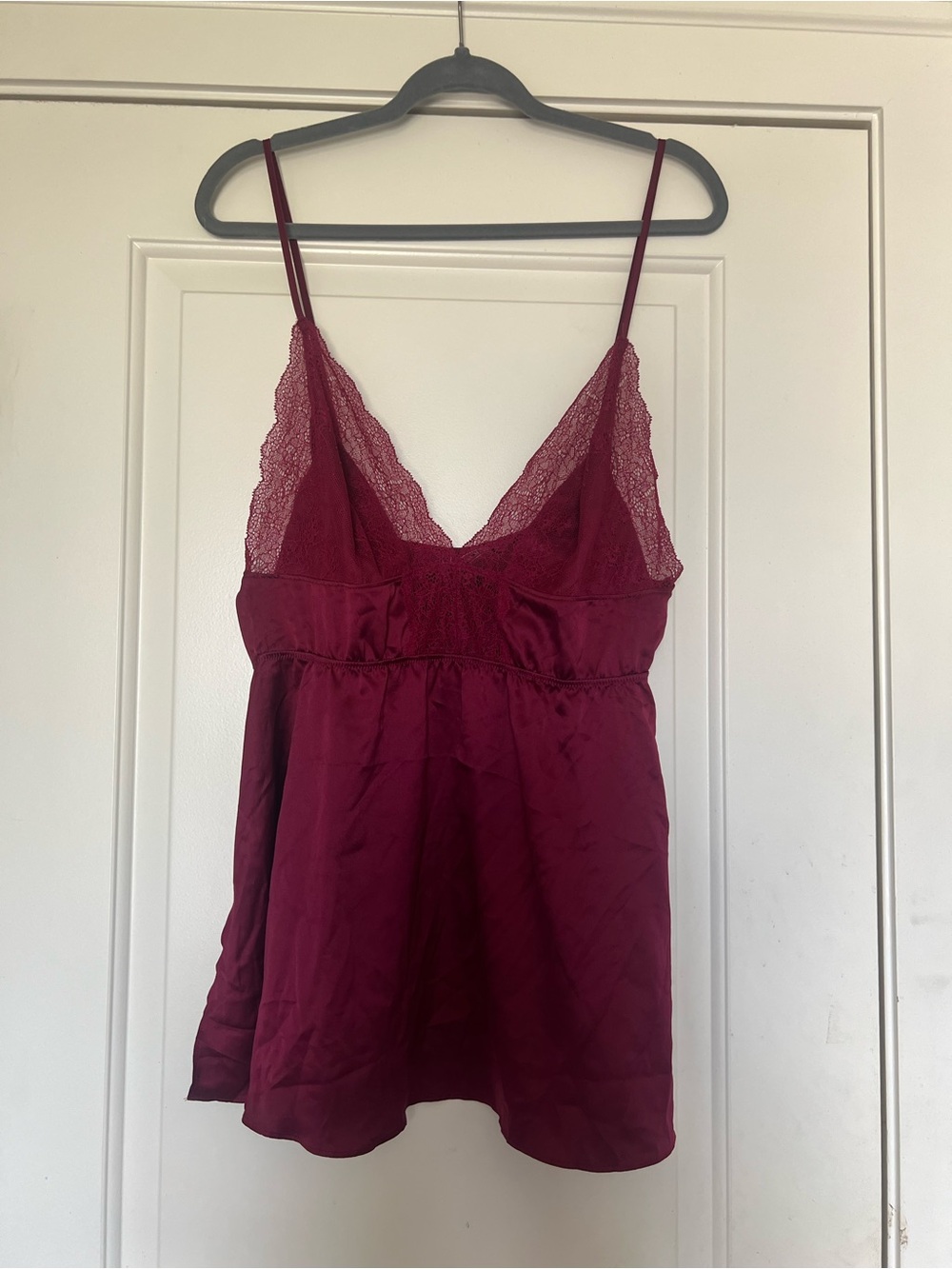 Victoria's Secret Deep Magenta Satin Cami